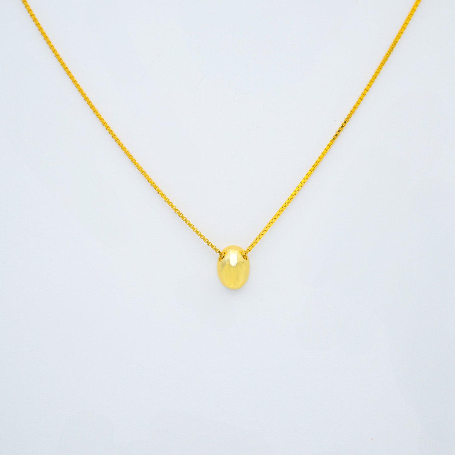 Minimalist Pebble Pendant Necklace-Gilt