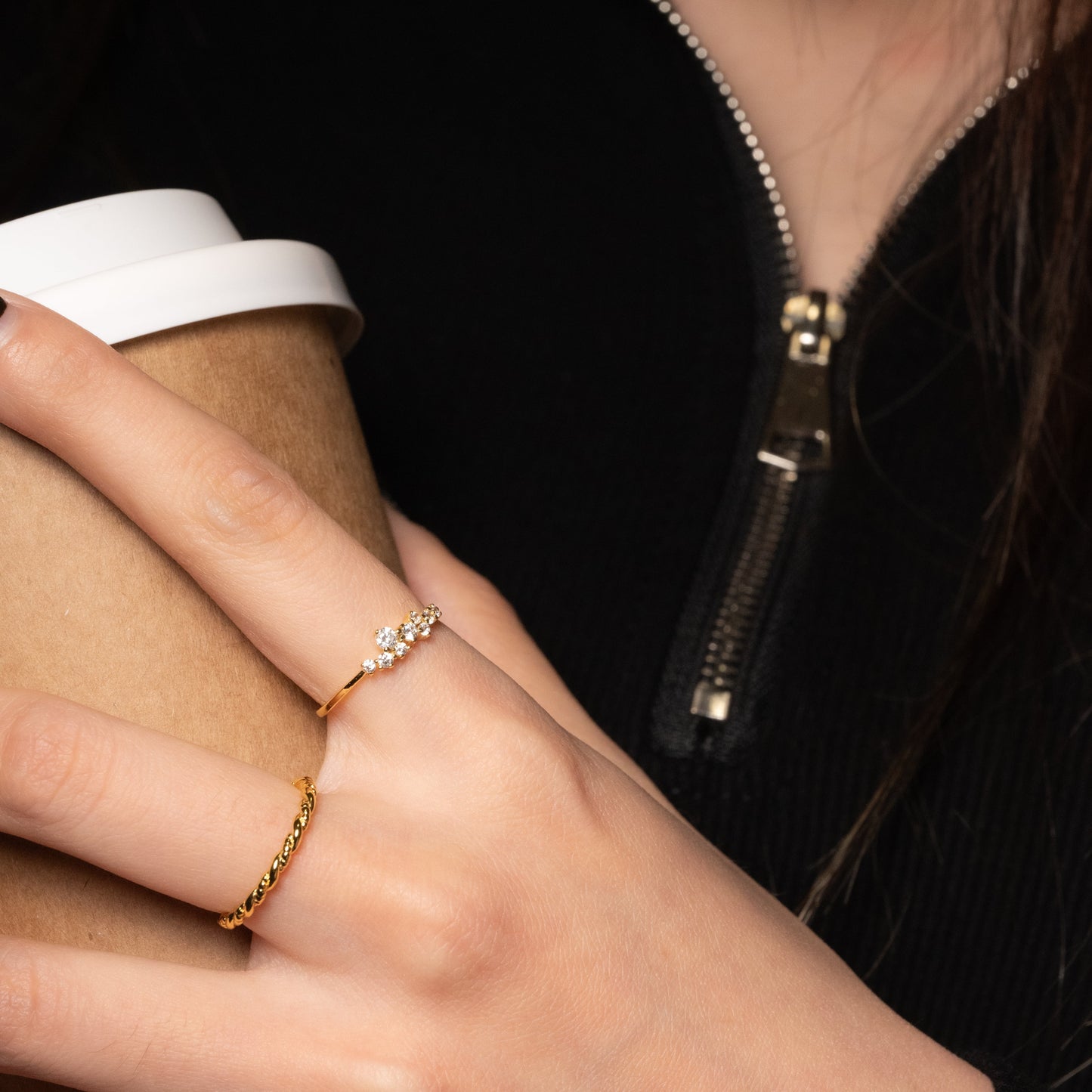 Radiant Zircon Cluster Ring