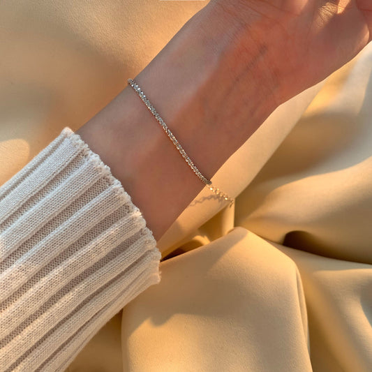 Minimalist Sterling Silver Tennis Bracelet