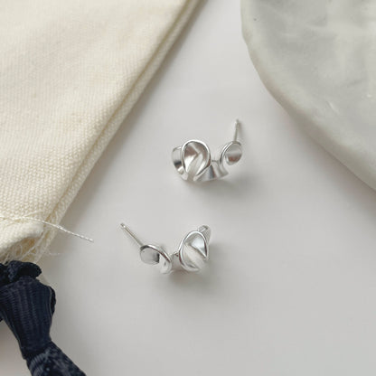 Lumière – Folded Petal Sterling Silver Stud Earrings