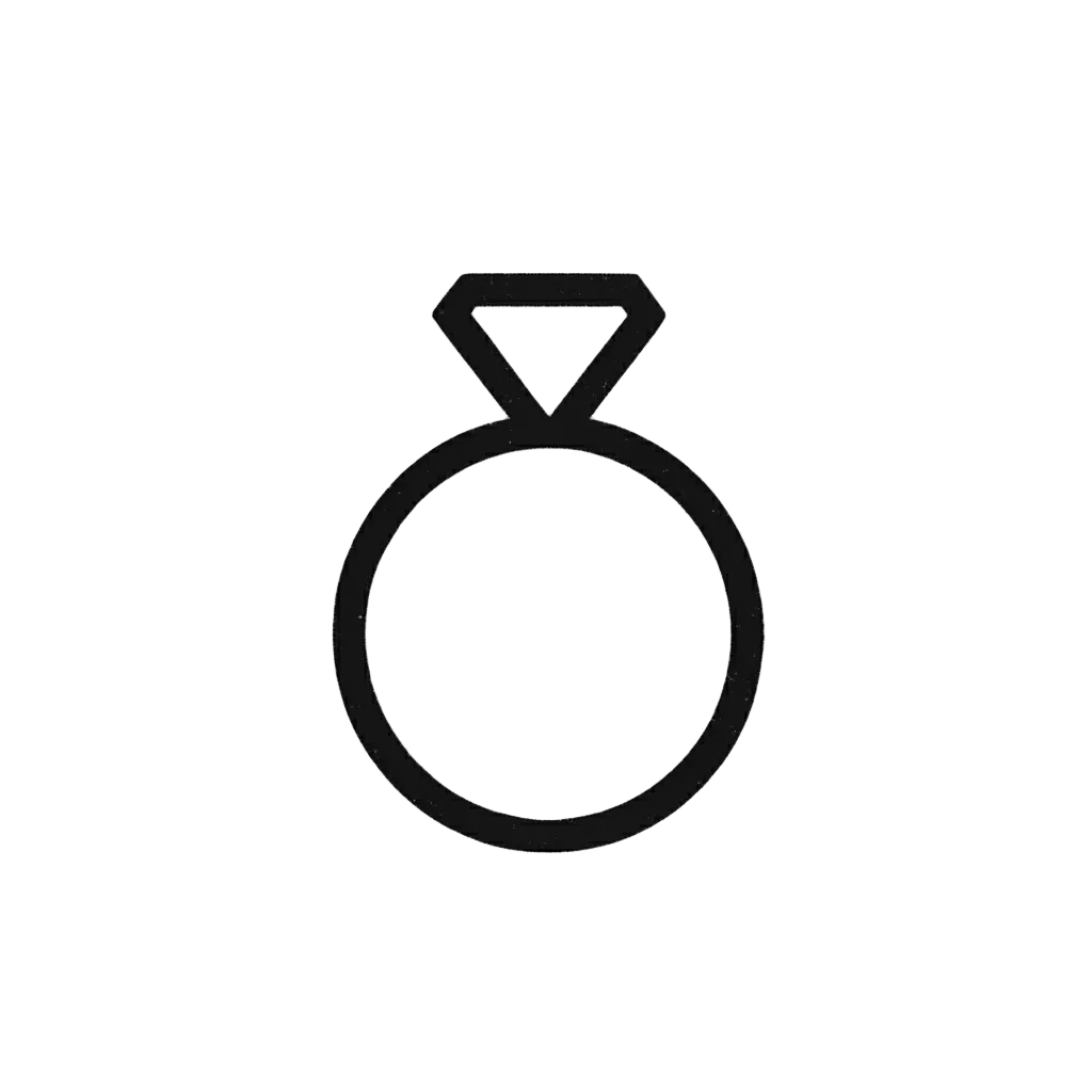 生成一张简笔画风格的线条戒指，粗线条，背景是透明的。