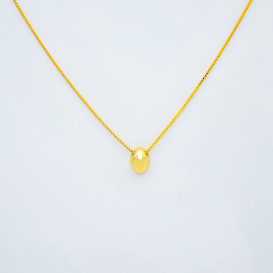 Minimalist Pebble Pendant Necklace-Gilt