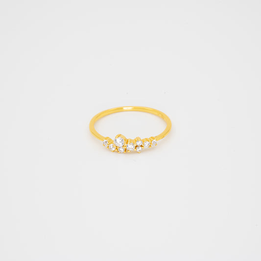 Radiant Zircon Cluster Ring