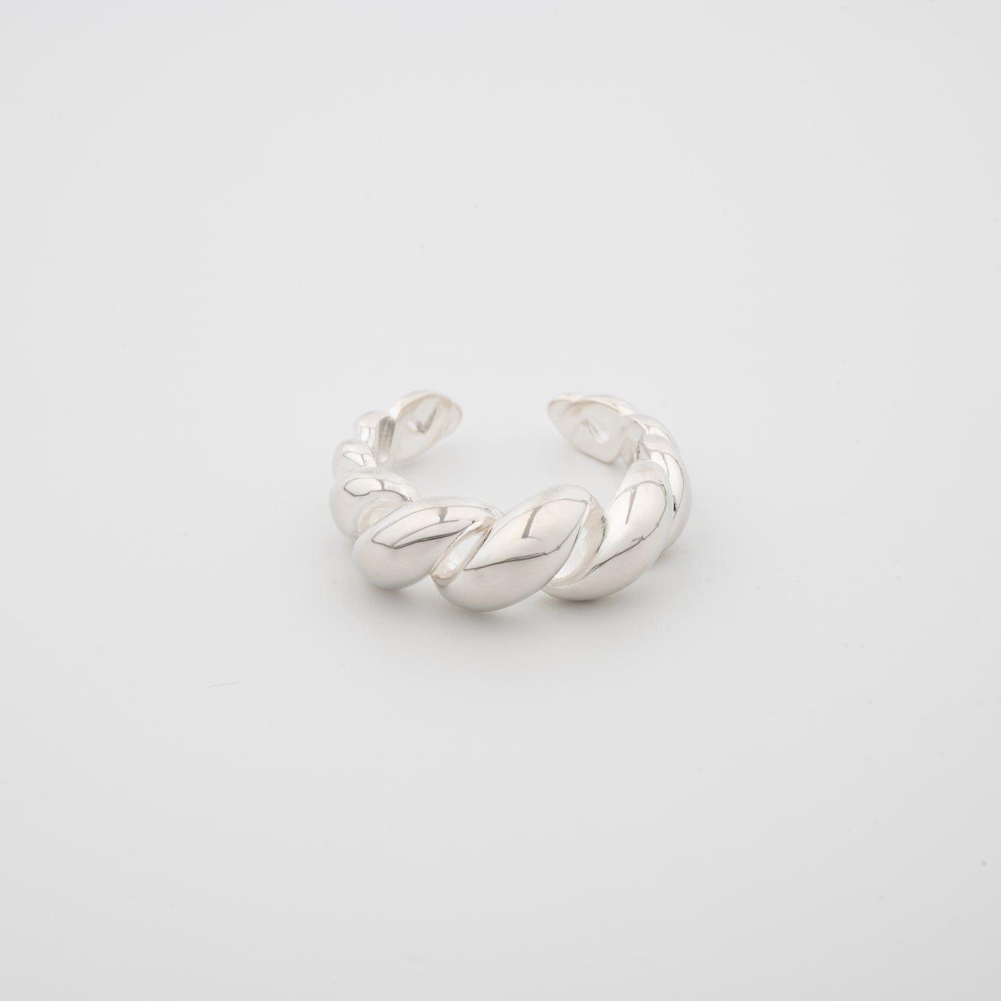 Twist Textured Sterling Silver Open Ring