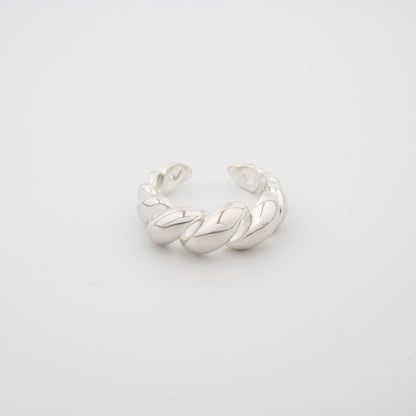 Twist Textured Sterling Silver Open Ring