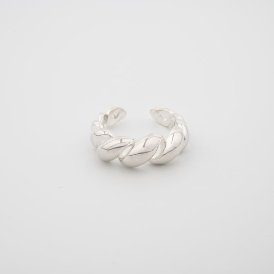 Twist Textured Sterling Silver Open Ring