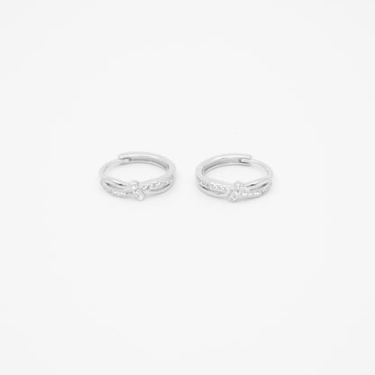 Minimal Knot Sterling Silver Huggie Earrings