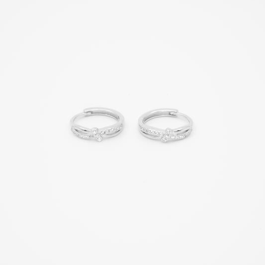Minimal Knot Sterling Silver Huggie Earrings