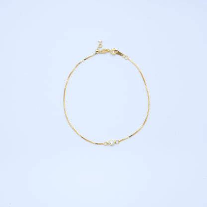 Single Diamond Gold-Plated Sterling Silver Bracelet