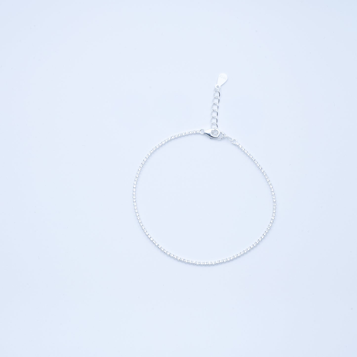 Sterling Silver Diamond-Studded Tennis Bracelet (1.2 mm)