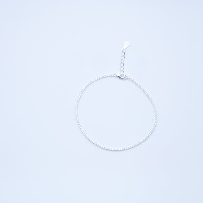 Sterling Silver Diamond-Studded Tennis Bracelet (1.2 mm)