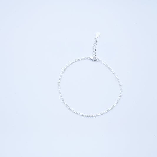 Sterling Silver Diamond-Studded Tennis Bracelet (1.2 mm)