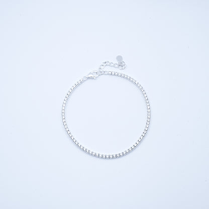 Sterling Silver Diamond-Studded Tennis Bracelet (2.0 mm)