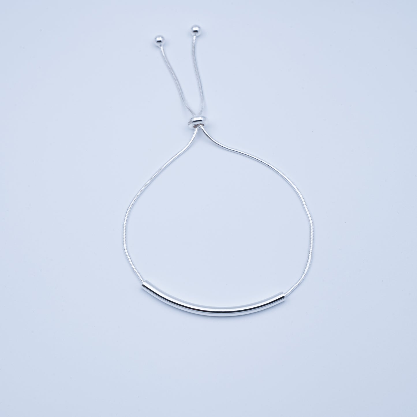 Adjustable Minimalist Bar Bracelet - Dainty Silver Slider Jewelry for Women